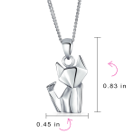 Geometric Origami Animal Jewelry Kitten Cat Pendant Necklace .925 Sterling Silver - Image 5