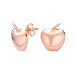 Personalized Apple of My Eye Stud Earrings in Rose Gold Sterling Silver