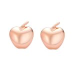 Personalized Apple of My Eye Stud Earrings in Rose Gold Sterling Silver - Image 3