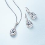 Traditional Bridal CZ Teardrop Solitaire Pendant Necklace Cubic Zirconia .925 Sterling Silver - Image 5
