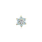 Tiny Flower Screwback CZ Stud Helix Lobe Cartilage 1 Piece Earring 14K Real Gold 4MM - Image 8