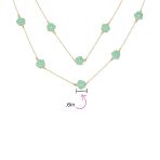 Fashion Enamel Flower Strand Necklace 14K Gold Plated 36 Inch Crystal Accents - Image 17