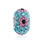 Flower Spring Crystal Spacer Bead Core Sterling Silver Fits European Bracelet