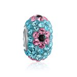 Flower Spring Crystal Spacer Bead Core Sterling Silver Fits European Bracelet