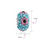 Flower Spring Crystal Spacer Bead Core Sterling Silver Fits European Bracelet - Image 3