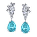 Vintage Style CZ Gemstone Leaf Teardrop Clip-On Earrings for Weddings & Proms - Image 4