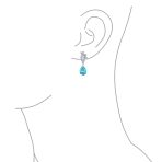 Vintage Style CZ Gemstone Leaf Teardrop Clip-On Earrings for Weddings & Proms - Image 7