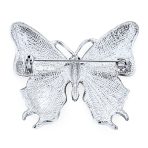 Large Multi Color Butterfly Brooch Pin Crystal Accent Enamel Gold Plated - Image 2