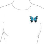 Large Multi Color Butterfly Brooch Pin Crystal Accent Enamel Gold Plated - Image 4