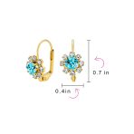Set of 3 Crystal Flower Gold Plated Drop Earrings Lever Back - Image 12