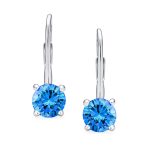 Classic Round 1CT CZ Solitaire Drop Stud Earrings .925 Sterling Silver Leverback - Image 12