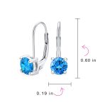 Classic Round 1CT CZ Solitaire Drop Stud Earrings .925 Sterling Silver Leverback - Image 28