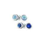 Set of 2 Martini Bezel Set CZ Stud Earrings Gold Plated Sterling Silver 5MM - Image 5