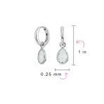 Classic 2 CTW Natural Stone Blue Aquamarine Teardrop Huggie Drop Earrings .925 Sterling Silver - Image 7