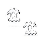 Mini Dainty Circle Zodiac Stud Earrings Sterling Silver for 12 Constellations - Image 6