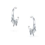 Punk Rocker Goth Biker CZ Hoop Earrings with Arrow Spike Design for Men - Image 2