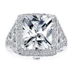 Art Deco 7 CTW Emerald Cut Engagement Ring AAA CZ Statement - Image 2