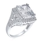 Art Deco 7 CTW Emerald Cut Engagement Ring AAA CZ Statement