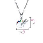 Art Palette Paint Brush Pendant Necklace Sterling Silver - Image 4