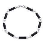 Fine Bar Link Green Natural Jade Bar Link Bracelet Gold Plated Sterling Silver - Image 10