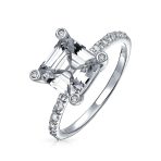 3CT AAA CZ Solitaire Asscher Cut Engagement Ring .925 Sterling Silver