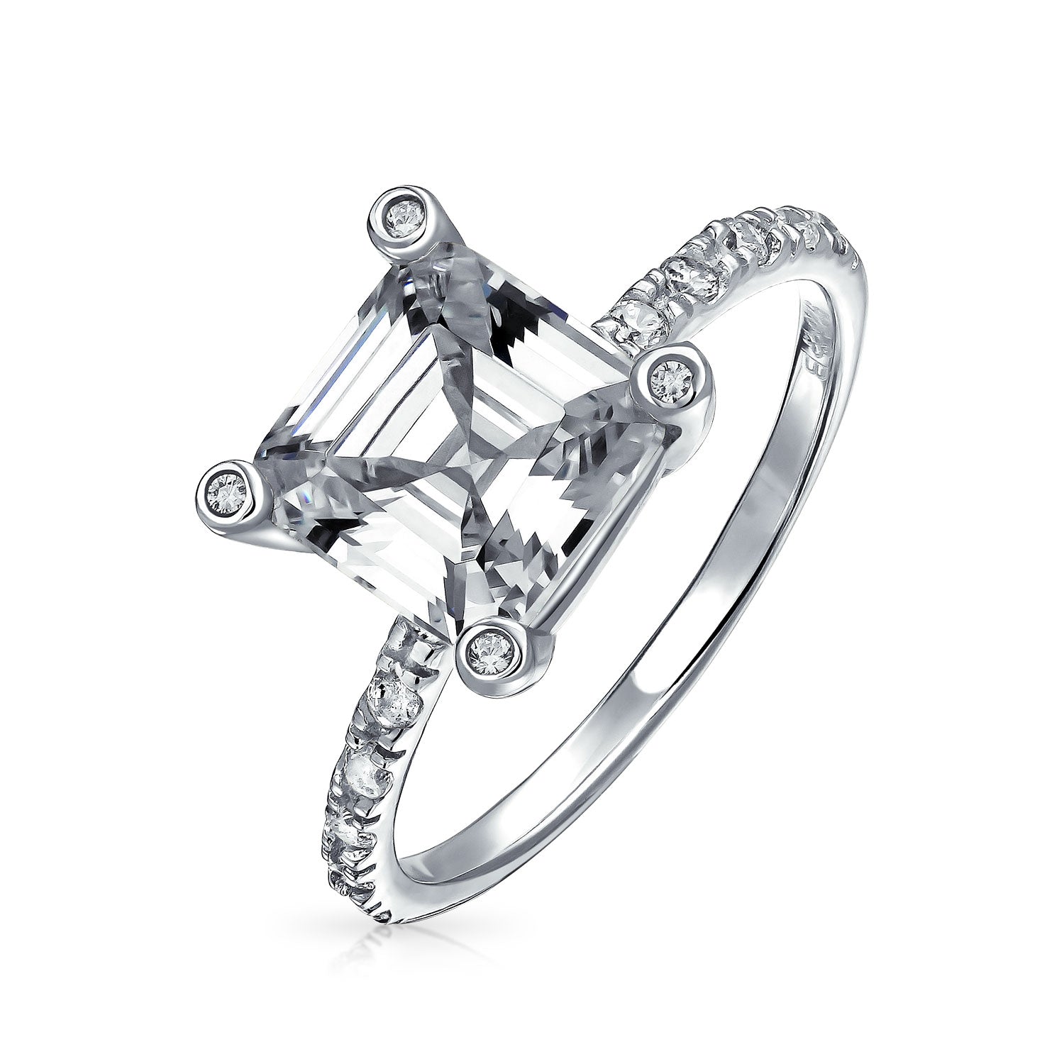 asscher-cut-ring-gatsby-deco_m1412-ash_1 3CT AAA CZ Solitaire Asscher Cut Engagement Ring .925 Sterling Silver - Image 1