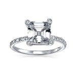 3CT AAA CZ Solitaire Asscher Cut Engagement Ring .925 Sterling Silver - Image 4