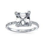 3CT AAA CZ Solitaire Asscher Cut Engagement Ring .925 Sterling Silver - Image 3
