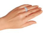 Art Deco Pink Blue CZ Cocktail Statement Ring Silver - Image 10