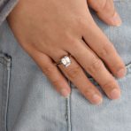 2.5CT Cubic Zirconia Emerald Cut CZ Solitaire Engagement Ring Sterling Silver - Image 3