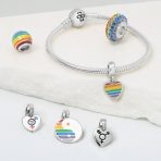 Colorful Enamel Sterling Silver LGBTQ Rainbow Spacer Charm Bead for Bracelet - Image 5