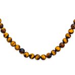 Semi-Precious Natural Tiger Eye Round Stone 10MM Bead Ball Strand Necklace 16-19 Inch - Image 3