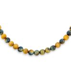 Plain Western Jewelry Grey Black Tiger Eye Bead Strand Necklace Silver Clasp - Image 3