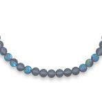 Translucent Blue Moonstone 10MM Bead Strand Necklace Silver Clasp 20Inch - Image 2
