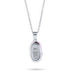 Charm Baby Shoe Pendant Necklace for New Mothers with Pink Enamel Bow CZ Accent - Image 3
