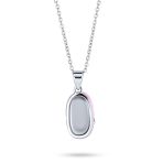 Charm Baby Shoe Pendant Necklace for New Mothers with Pink Enamel Bow CZ Accent - Image 2