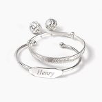 Jingle Bells Butterfly Bangle Bracelet 6.5" Sterling Silver Plated - Image 7
