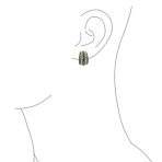 Bali Caviar Beading Crystal Half Hoop Clip-On Earrings Gold - Image 3