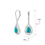 Western Style Dangle Gemstone Earrings with Blue Lapis Lazuli & Turquoise Onyx - Image 10