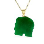 Bali Tribal Green Jade Elephant Pendant Necklace 14K Gold - Image 3