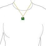 Bali Tribal Green Jade Elephant Pendant Necklace 14K Gold - Image 5