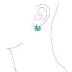 Oval Half Crescent Lapis Lazuli Stabilized Turquoise Black Onyx Hoop Earrings - Image 7