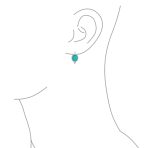 GreenJade Cable Edge Oval Gemstone Drop Earrings Gold Plated .925 Silver - Image 9