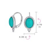 GreenJade Cable Edge Oval Gemstone Drop Earrings Gold Plated .925 Silver - Image 12