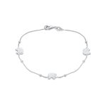 Delicate Elephant Bracelet with Lucky Animal Charms and Beads Silver 7.5 Inch
