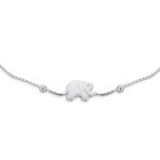 Delicate Elephant Bracelet with Lucky Animal Charms and Beads Silver 7.5 Inch - Image 2