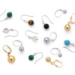 Simple Gemstone 8MM Bead Drop Ball Earrings Sterling Silver Birthstones Colors - Image 99