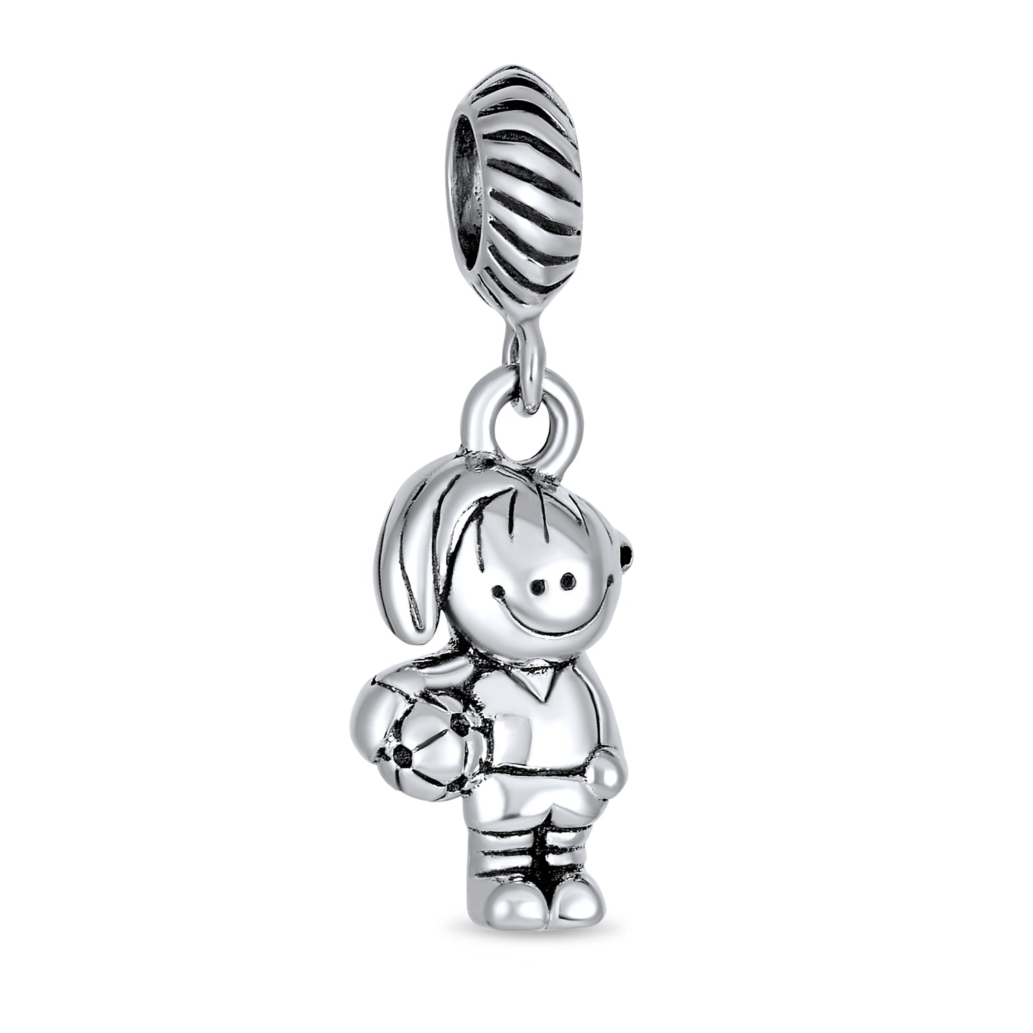 ball-soccer-dangle-charm-girl_pbx-hsd-121_1 Cartoon Cheerleader Soccer Player Dangle Charm Bead Sterling Silver for Bracelet - Image 1
