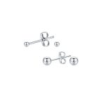 Set of Two Minimalist Drop Ball Earrings in Sterling Silver 2-10 MM Sizes - Image 4