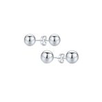 Set of Two Minimalist Drop Ball Earrings in Sterling Silver 2-10 MM Sizes - Image 2
